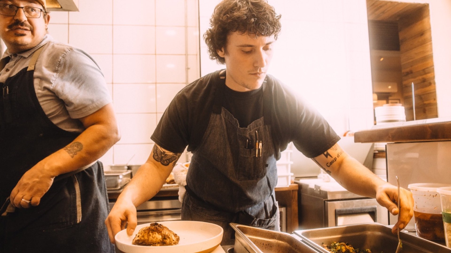 Chef team in a Cody kitchen during service